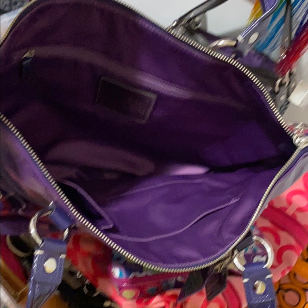 💋SOLD Coach NWT tartan purple glam purse bag - Picture 4 of 5